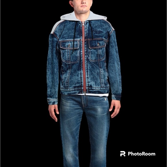 Diesel denim jacket orange zipper UNISEX - Picture 1 of 15
